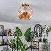 Ripoll Lámpara de Techo - Cristal 25 cm dorado, Negro, 1 luz