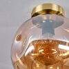 Ripoll Lámpara de Techo - Cristal 25 cm dorado, Negro, 1 luz