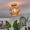 Ripoll Lámpara de Techo - Cristal 25 cm dorado, Negro, 1 luz