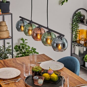 Belp Lámpara Colgante Negro, 5 luces