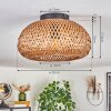 Bauro Lámpara de Techo 30 cm Negro, 1 luz