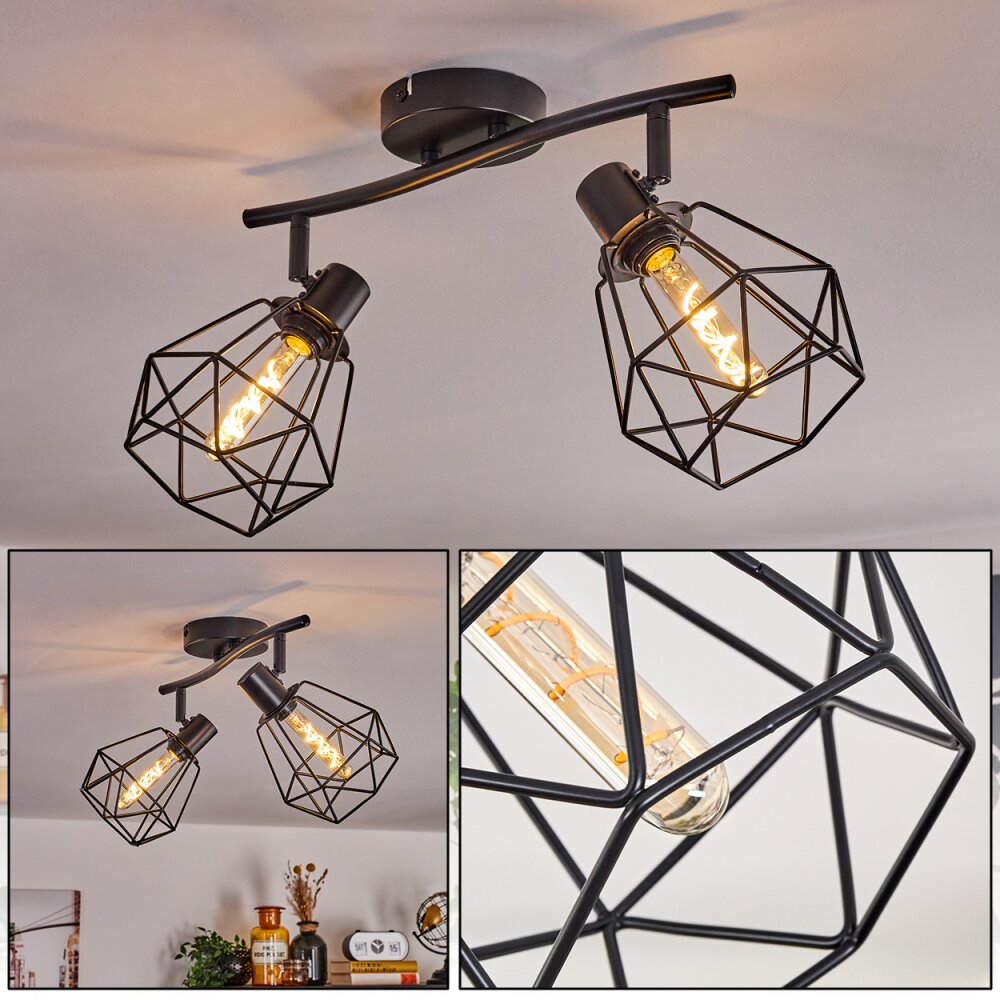 Yaak Lámpara de Techo Negro, 2 luces main product photo