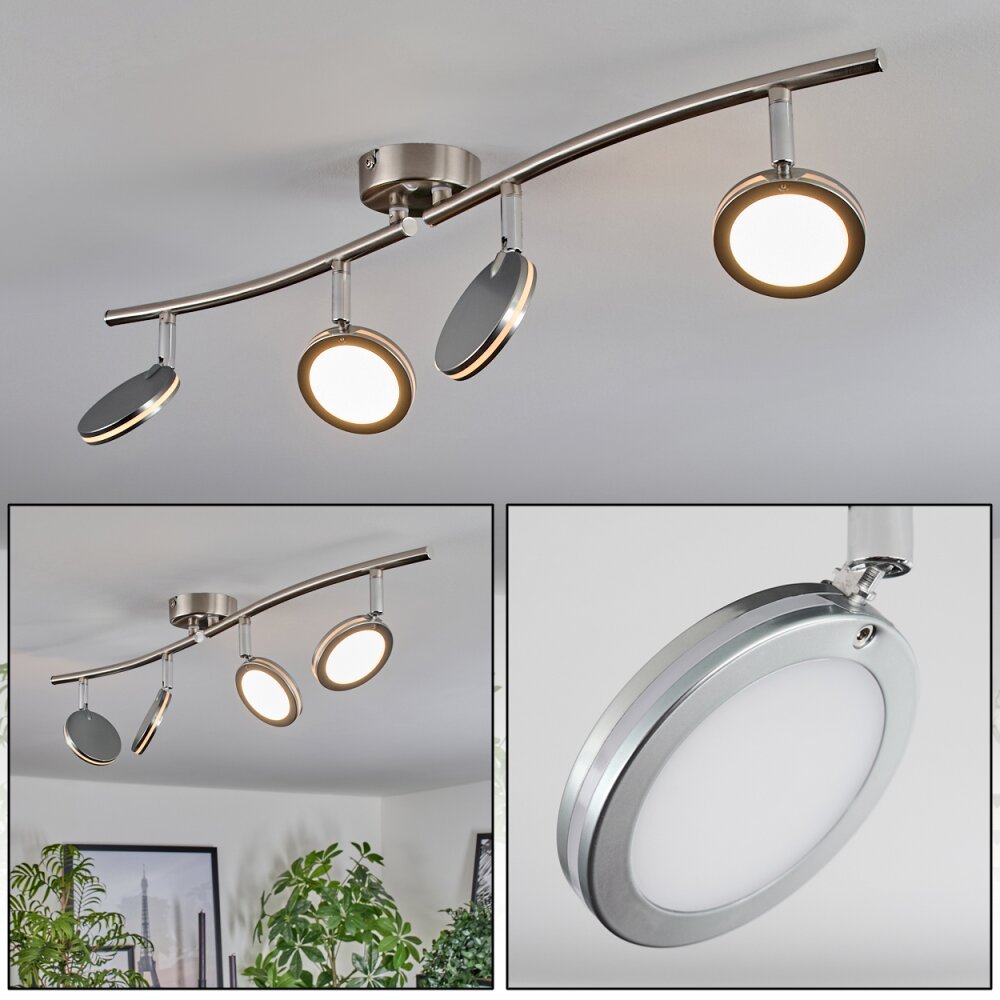 Sarnadinha Plafones LED Níquel-mate, 4 luces main product photo