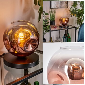 Apedo Lámparas de mesa Transparente, Color cobre, 1 luz Apedo Lámparas de mesa Transparente, Color cobre, 1 luz