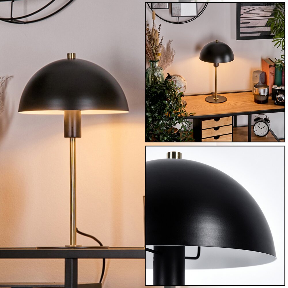 Estilo champiñón Sandvig Lámparas de mesa dorado, Negro, 1 luz main product photo