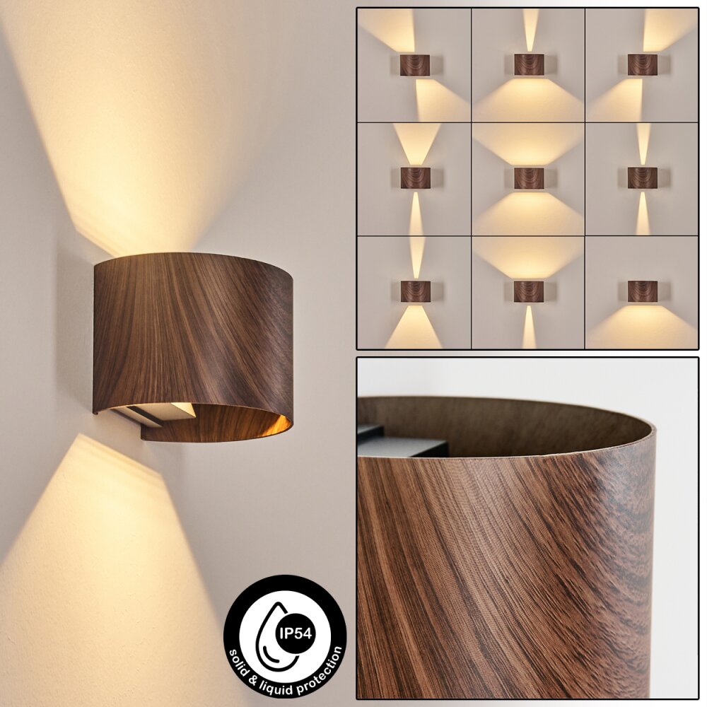 Tamarin Aplique de exterior, Lámpara Up & Down, Apliques LED Color madera, Negro, 1 luz main product photo