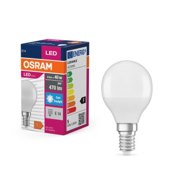 Lámparas Osram E14 LED 4.9 Watt blanco luz diurna 470 Lumen