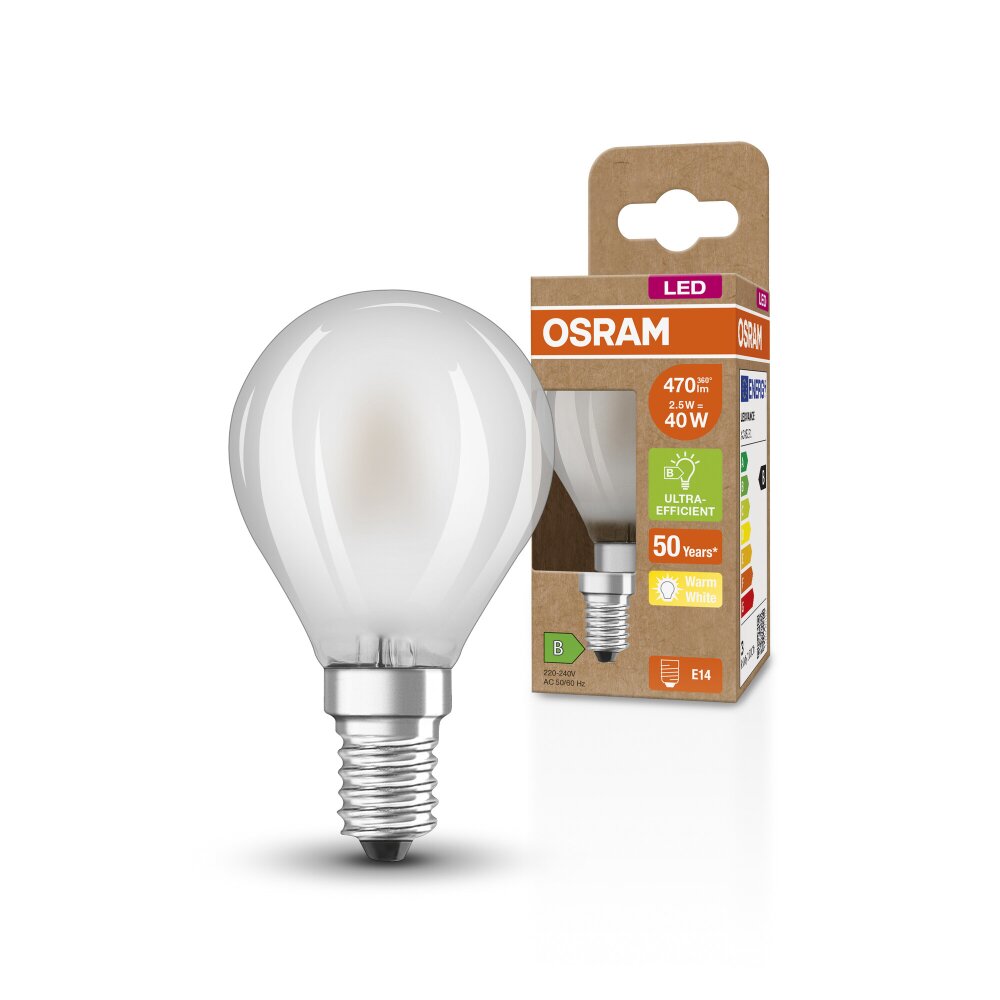 Lámparas Osram E14 LED 2.5 Watt blanco cálido 470 Lumen main product photo