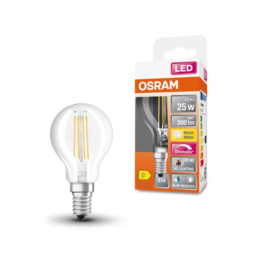 Lámparas Osram E14 LED 2.2 Watt blanco cálido regulable 300 Lumen main product photo