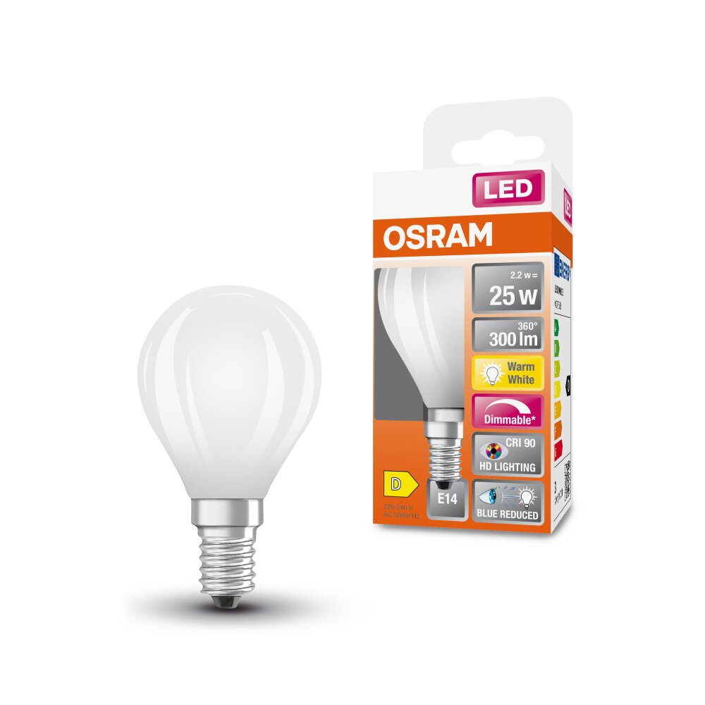Lámparas Osram E14 LED 2.2 Watt blanco cálido regulable 300 Lumen main product photo