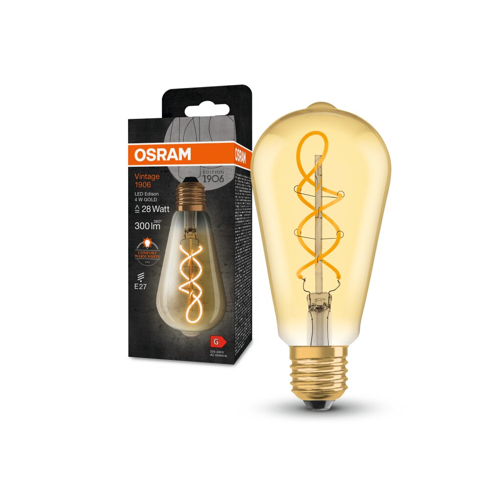 Lámparas Osram E27 LED 4 Watt blanco cálido 300 Lumen main product photo