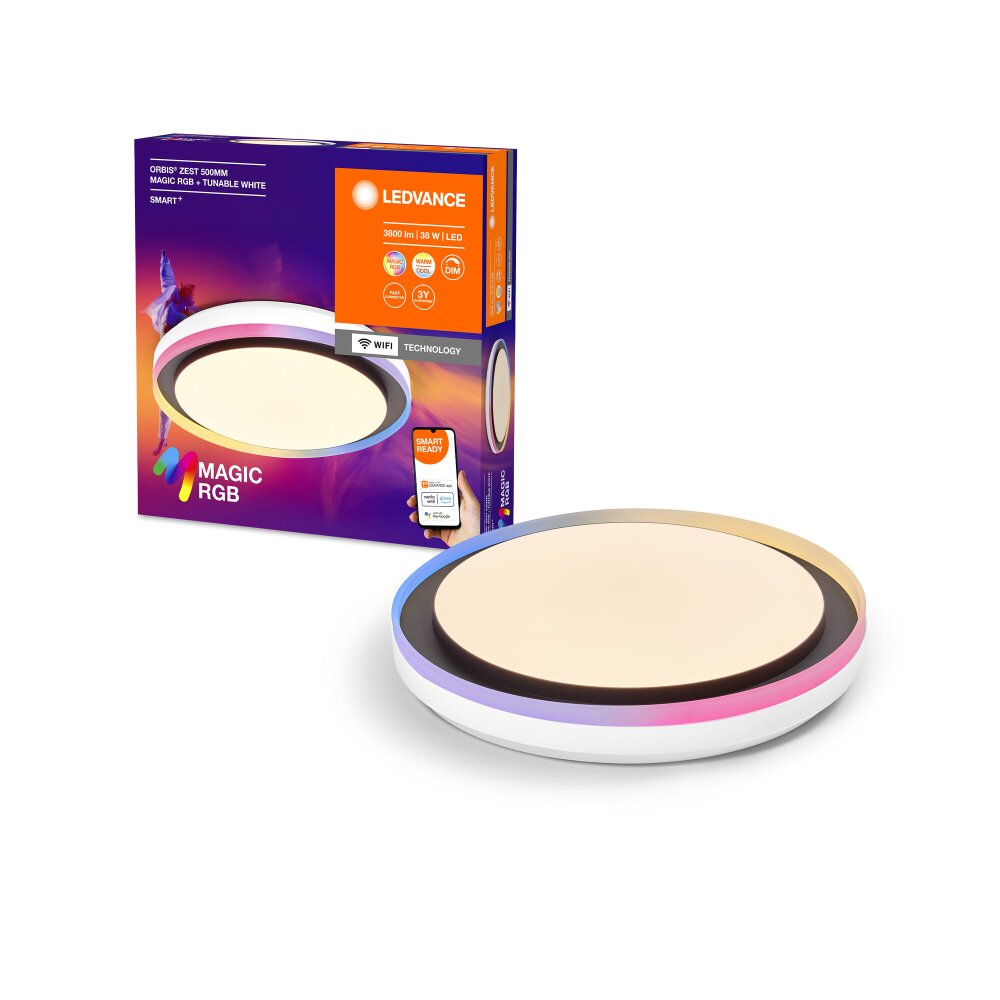 Lámparas Ledvance Wifi Plafones LED Negro, 1 luz, Cambia de color main product photo