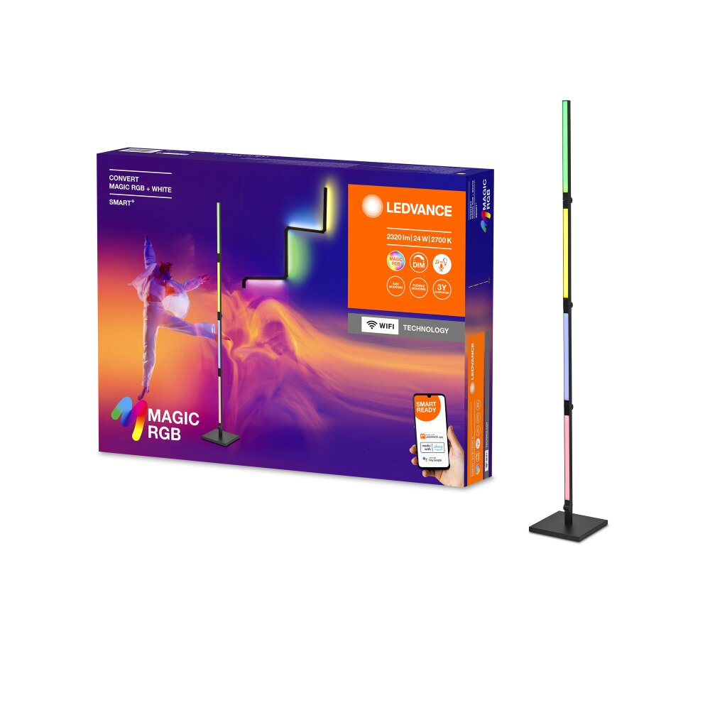 Lámparas Ledvance Wifi Lámpara de pie LED Negro, 1 luz, Cambia de color main product photo