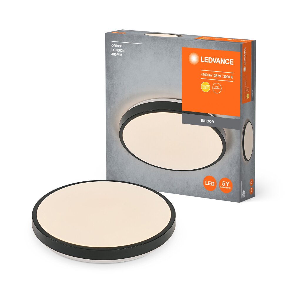 Lámparas Ledvance Orbis Plafones LED Negro, 1 luz main product photo