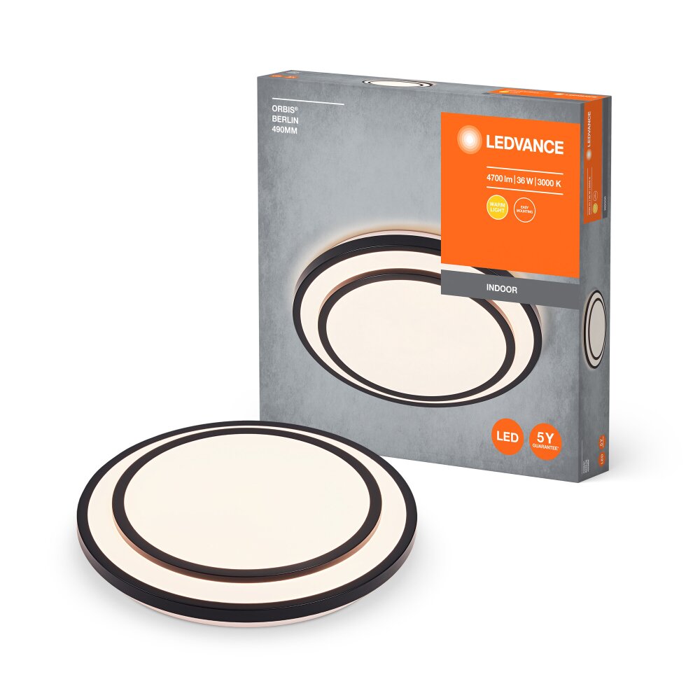 Lámparas Ledvance Orbis Plafones LED Negro, 1 luz main product photo