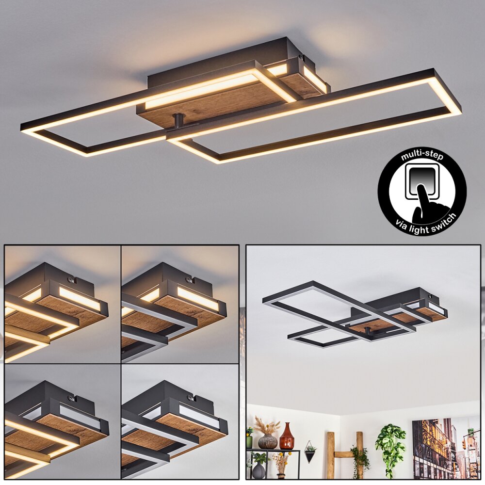 Sigersvik Plafones LED Crudo, Negro, 1 luz main product photo