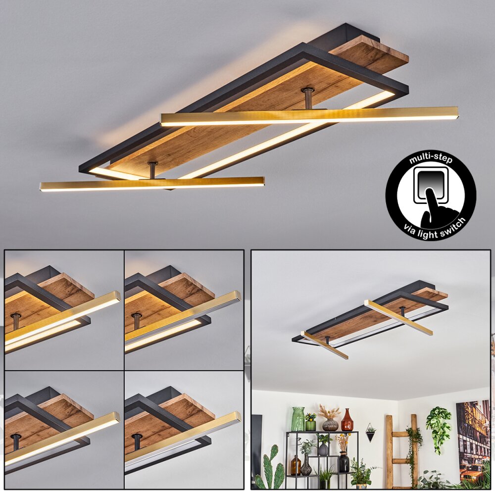 Cascada Plafones LED Latón, Crudo, Negro, 1 luz main product photo