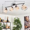 Cavaca Plafones Negro, 4 luces