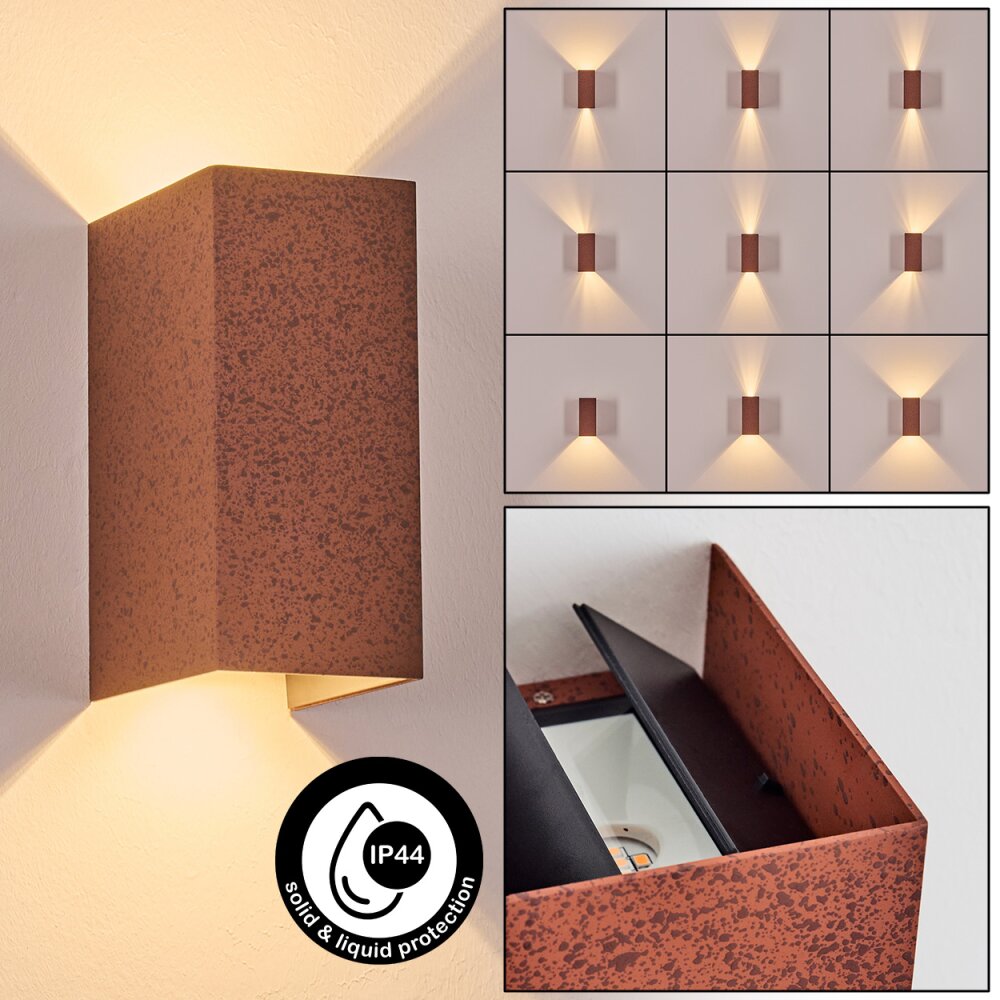 Hoods Aplique de exterior, Lámpara Up & Down, Apliques LED Color óxido, 1 luz main product photo
