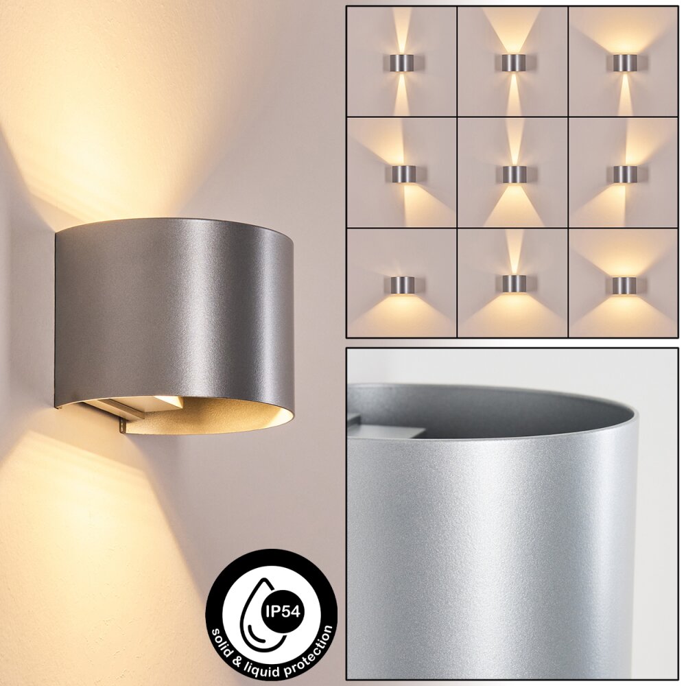 Tamarin Aplique de exterior, Lámpara Up & Down, Apliques LED Plata, 1 luz main product photo