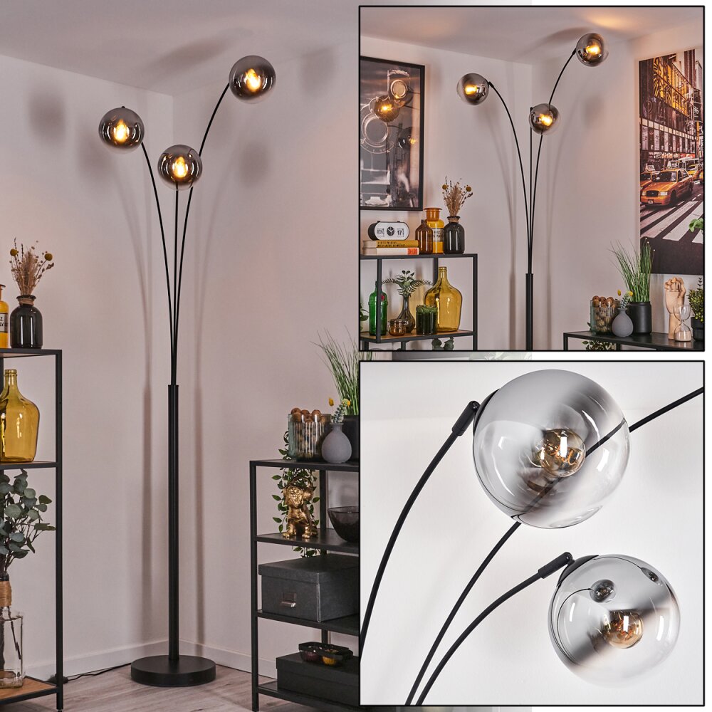 Gastor Lámpara de pie Negro, 3 luces main product photo