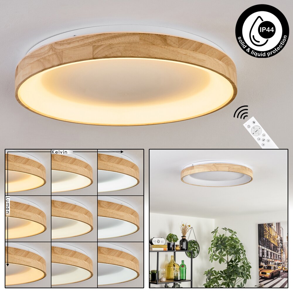 Lockeby Plafones LED Crudo, Blanca, 1 luz, Mando a distancia main product photo