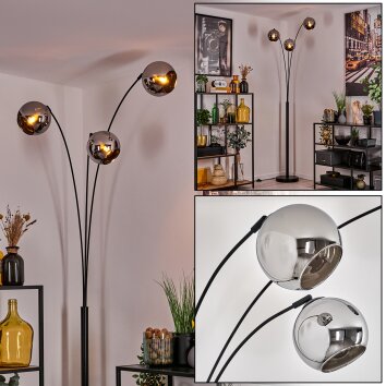 Koyoto Lámpara de pie Negro, 3 luces Koyoto Lámpara de pie Negro, 3 luces