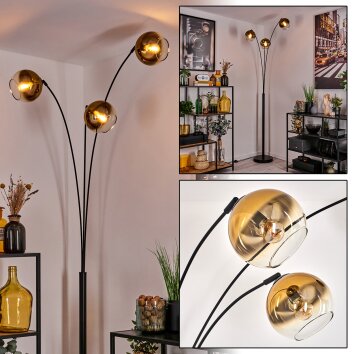 Koyoto Lámpara de pie Negro, 3 luces Koyoto Lámpara de pie Negro, 3 luces