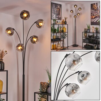 Ripoll Lámpara de pie Negro, 5 luces Ripoll Lámpara de pie Negro, 5 luces