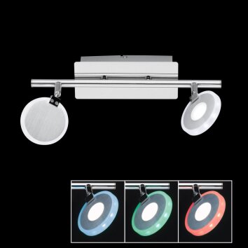 Honsel Tonic RGBW Lámpara de techo LED Aluminio, Cromo, 2 luces, Mando a distancia, Cambia de color