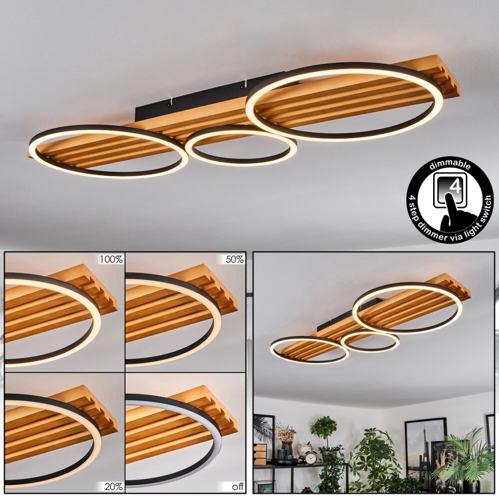 Pompu Plafones LED Crudo, Negro, 1 luz main product photo