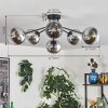 Gastor Plafones 74 cm Cromo, Transparente, Ahumado, 6 luces
