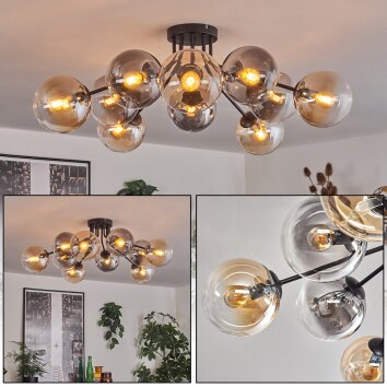 Gastor Plafones 83 cm Colores ámbar, Transparente, Ahumado, 10 luces Gastor Plafones 83 cm Colores ámbar, Transparente, Ahumado, 10 luces