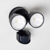 Emmerlev Aplique para exterior LED Negro, 2 luces, Sensor de movimiento