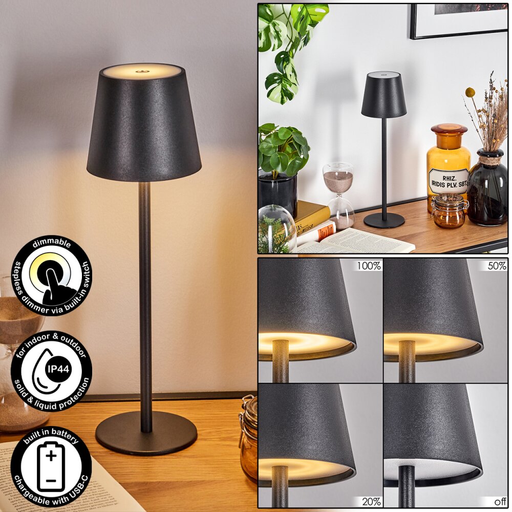 Salgadinho Lámparas de mesa LED Negro, 1 luz main product photo