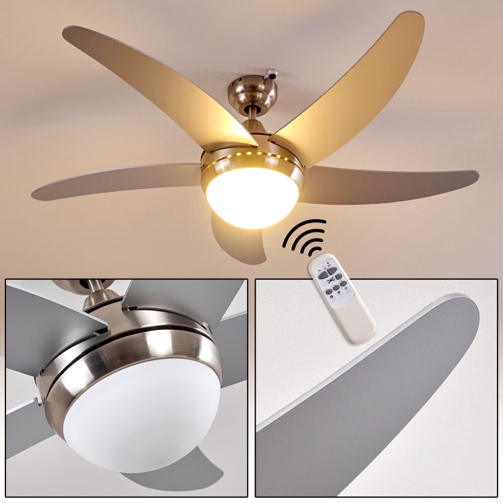 Ventiladores de techo Morino Níquel-mate, Plata, 2 luces, Mando a distancia main product photo