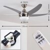Ventiladores de techo Morino Níquel-mate, Plata, 2 luces, Mando a distancia