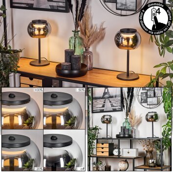 2-er Lámparas de mesa, Lámpara lectura LED Negro, 1 luz