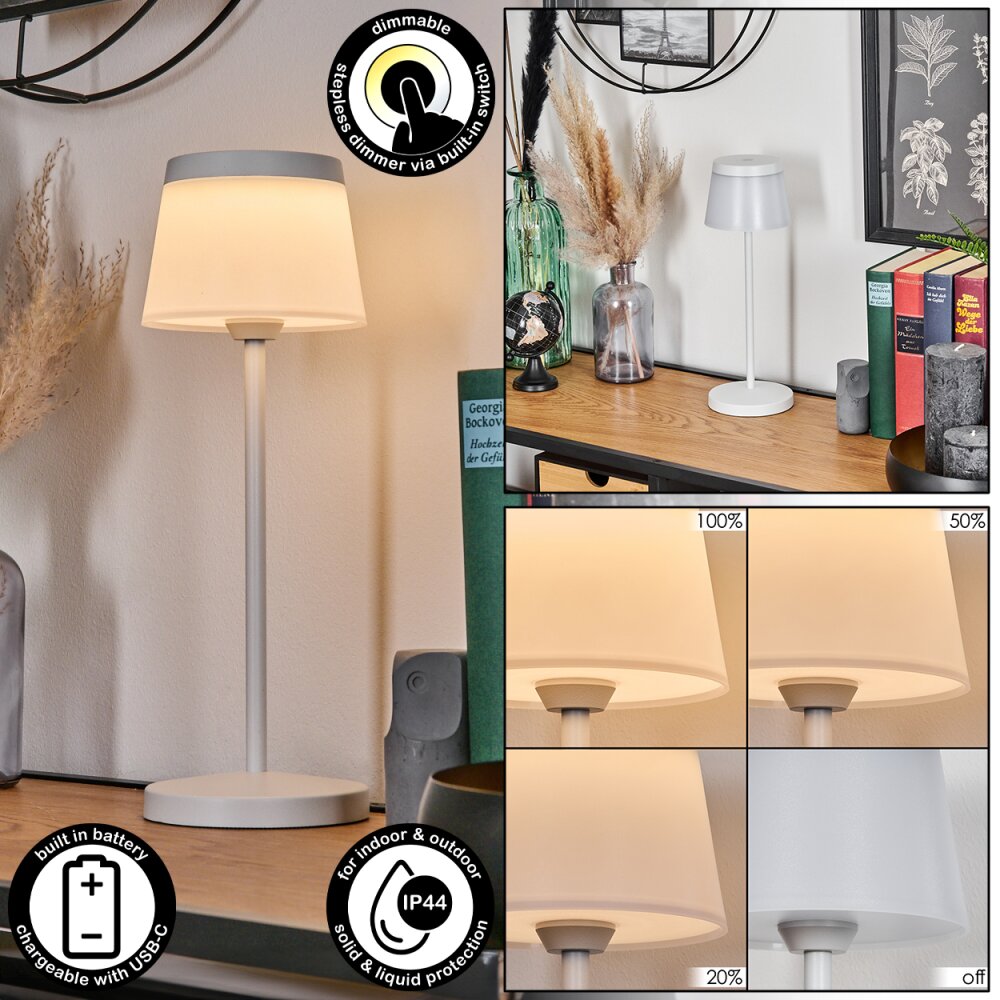 Algeraz Lámpara de mesa de exterior, Lámparas de mesa LED Blanca, 1 luz main product photo
