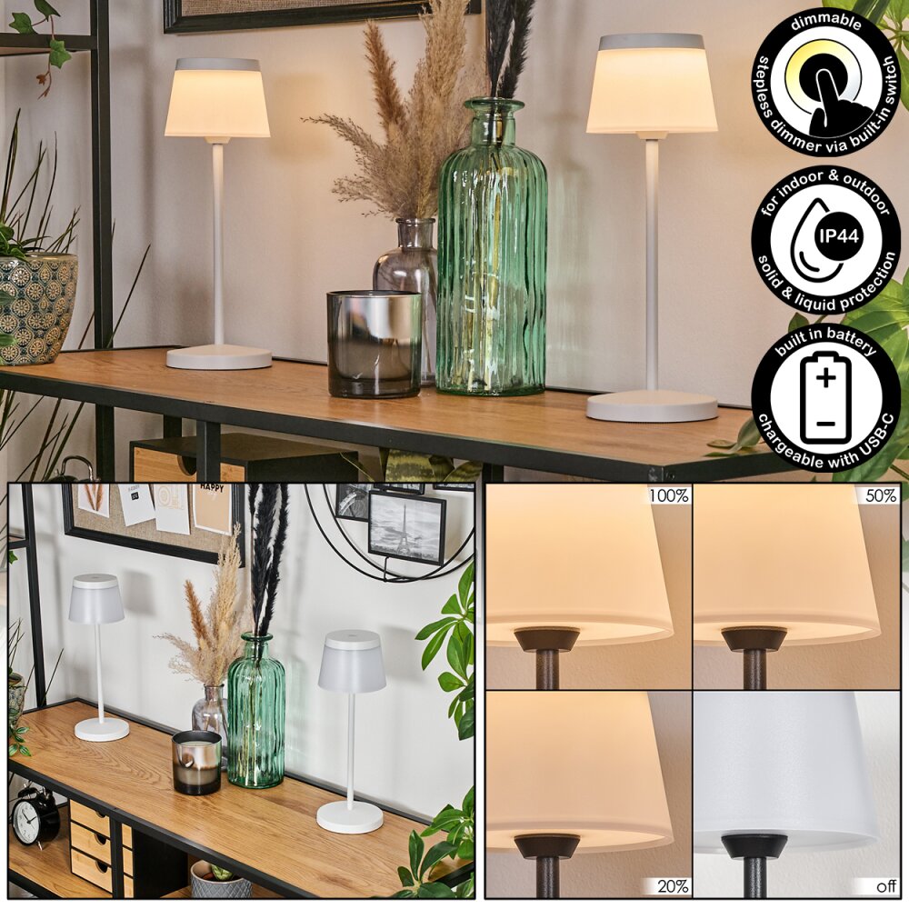 Algeraz Lámpara de mesa de exterior, Lámparas de mesa LED Blanca, 1 luz main product photo