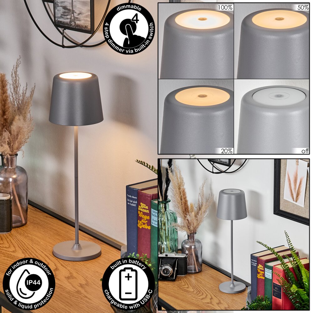 Belece Lámpara de mesa de exterior, Lámparas de mesa LED Gris, 1 luz main product photo