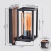 Portalis Aplique de exterior Marrón, Color madera, Negro, 1 luz, Sensor de movimiento