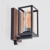 Portalis Aplique de exterior Marrón, Color madera, Negro, 1 luz, Sensor de movimiento
