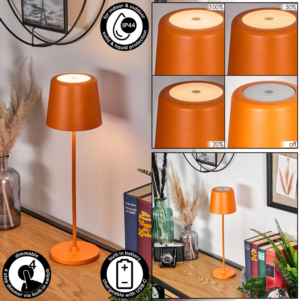 Belece Lámpara de mesa de exterior, Lámparas de mesa LED Naranja, 1 luz main product photo