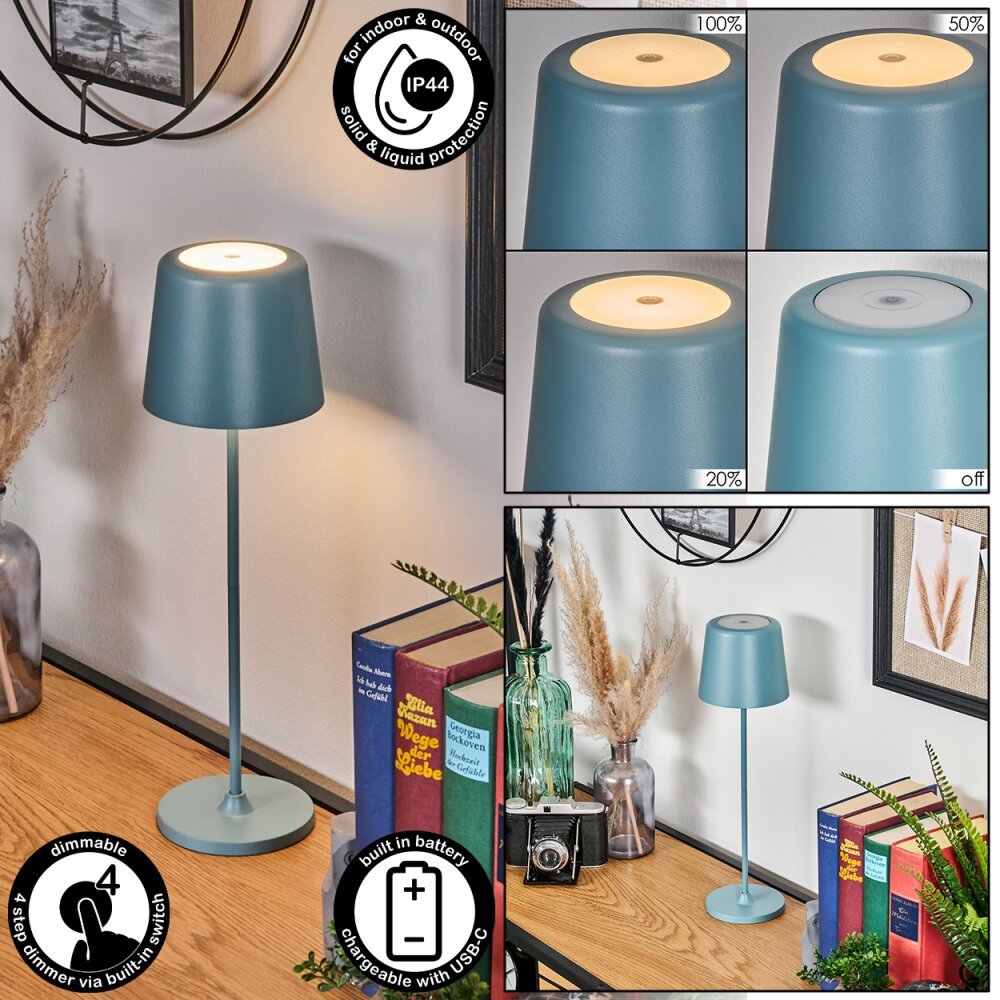 Belece Lámpara de mesa de exterior, Lámparas de mesa LED Azul, 1 luz main product photo