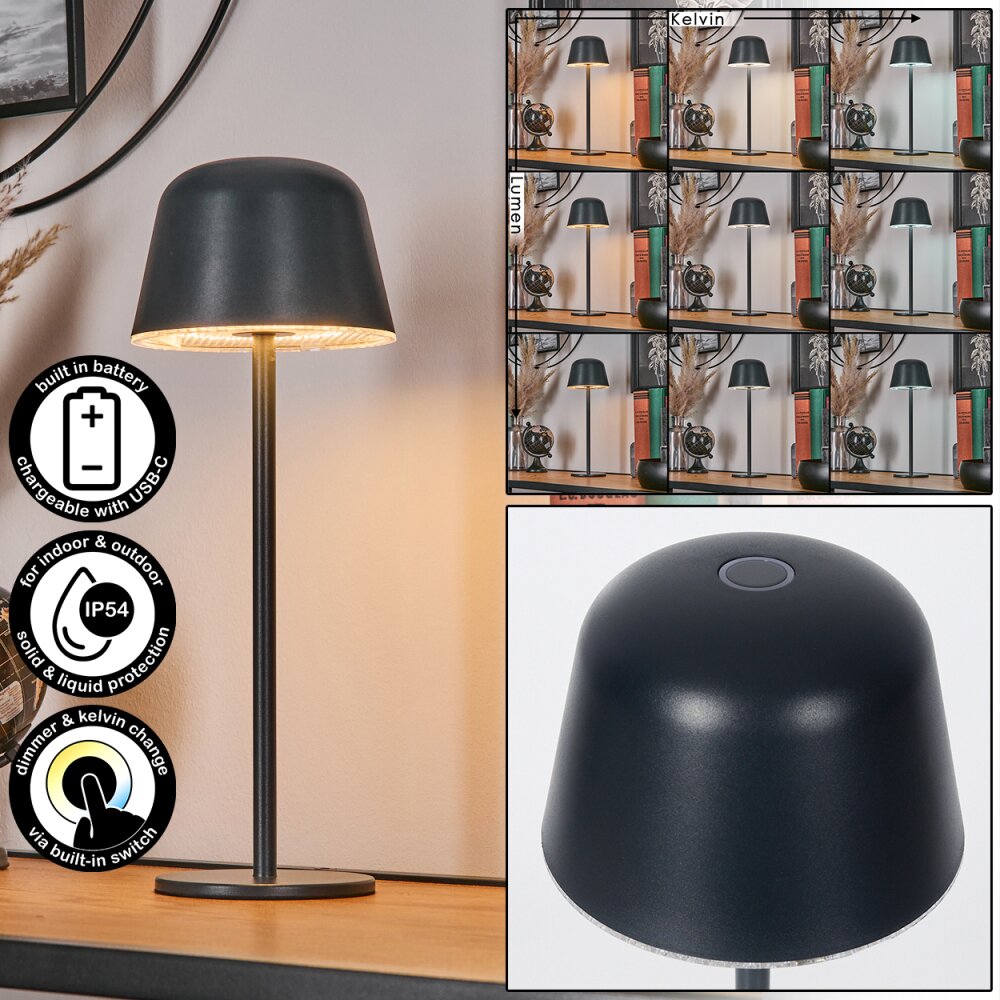 Asen Lámpara de mesa de exterior, Lámparas de mesa LED Negro, 1 luz main product photo