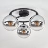 Gastor Plafones, Luminarias esféricas 37 cm Cromo, Transparente, Ahumado, 3 luces