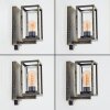 Portalis Aplique de exterior dorado, Negro, 1 luz