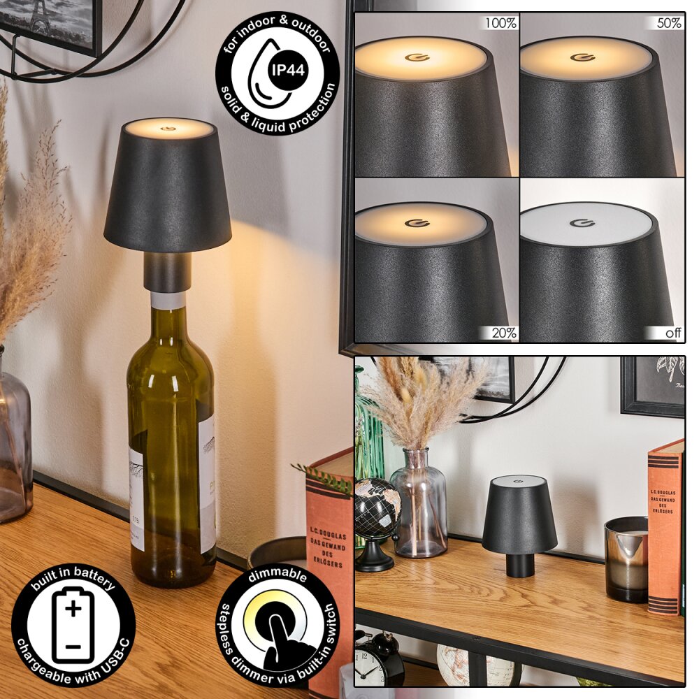 Salgadinho Lámpara de mesa de exterior, Lámparas de mesa LED Negro, 1 luz main product photo