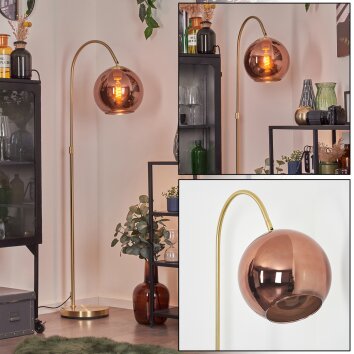 Koyoto Luminarias esféricas, Lámpara de pie Latón, 1 luz